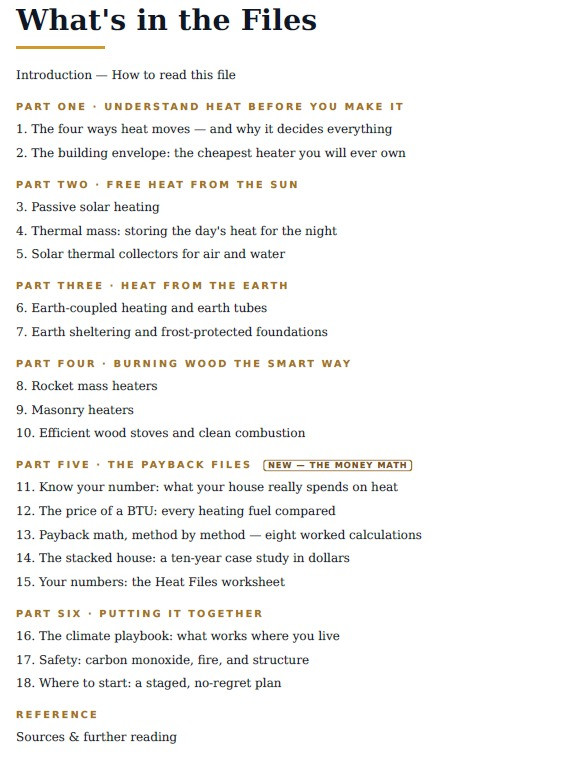 The Heat Files — full table of contents