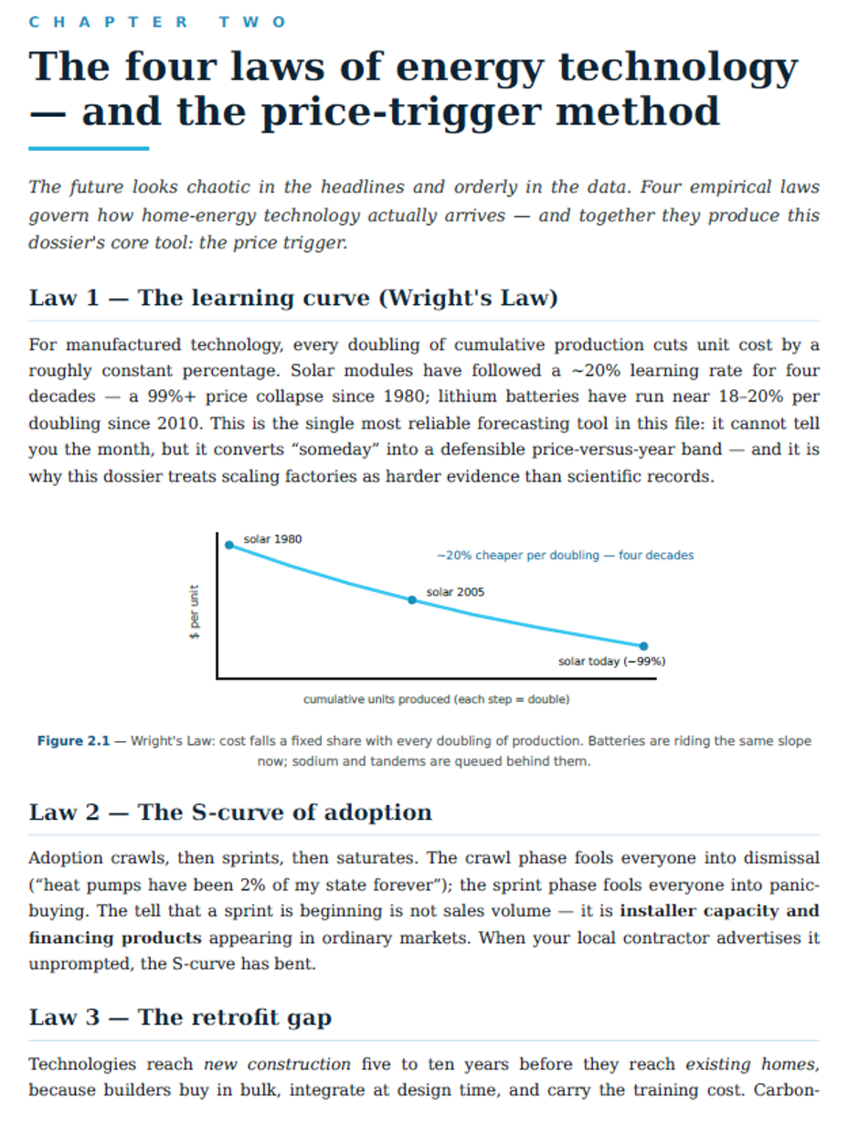 Sample page from The 2035 House File, Chapter 2, The Four Laws of Energy Technology