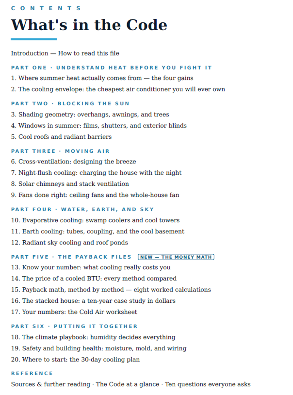 The Cooling Code — full table of contents